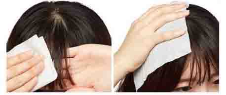 乾洗髮使用說明 紙巾